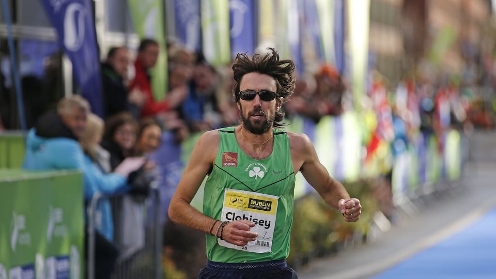 Mick Clohisey in the SSE Airtricity Dublin Marathon in 2018. He won the men’s Irish National Marathon title with a time of 2:15:57. Photograph: Nick Bradshaw for The Irish Times