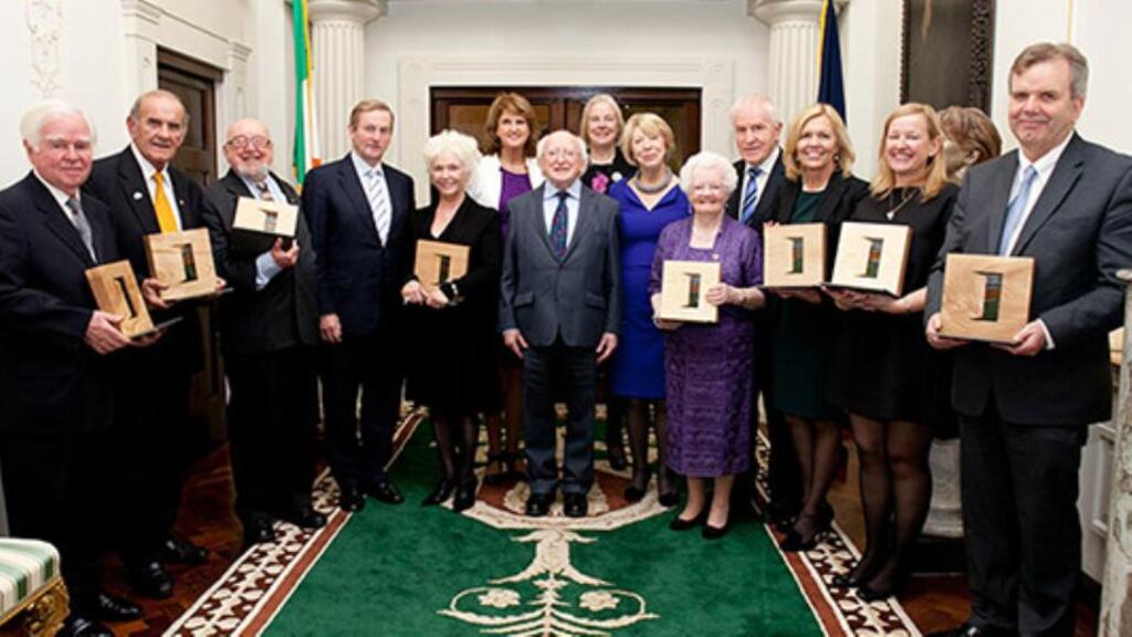 Last year’s recipients of the Presidential Distinguished Service Award for the Irish Abroad included actress Fionnula Flanagan, author Thomas Kenneally and Irish-American activist and publisher Niall O’Dowd.
