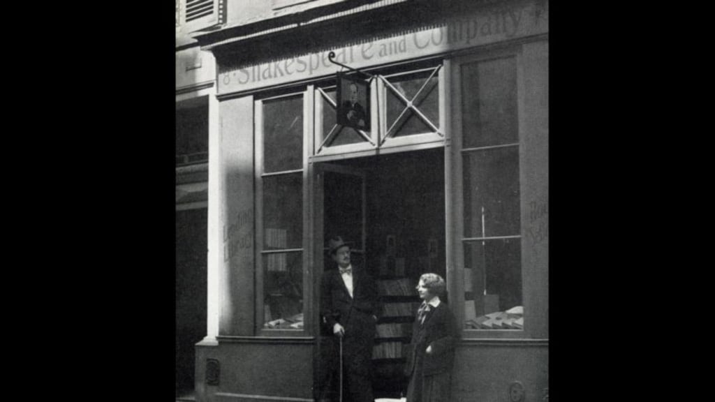 Sylvia Beach and James Joyce at Shakespeare and Company. Photograph: Gary Quinn
