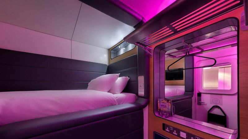 Yotel in Amsterdam’s Schiphol: each room is a tidy feat of design.