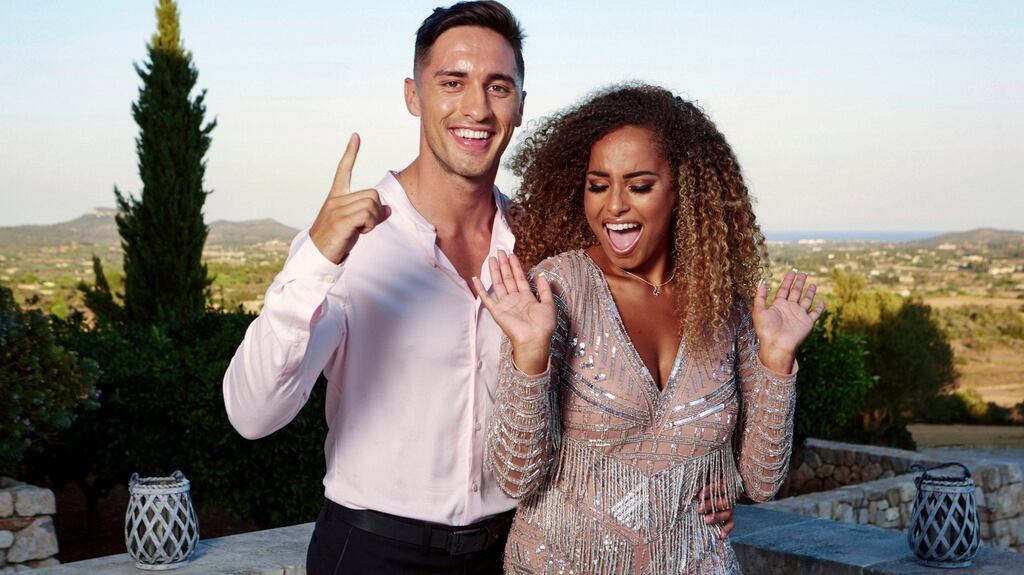 Limerick rugby player Greg O’Shea and Amber Gill, winners of Love Island 2019. Photograph: ITV