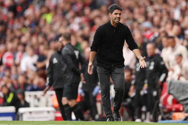 Arsenal manager Mikel Arteta reacts during match against Fulham FC at Emirates Stadium. Photograph: Julian Finney/Getty Images