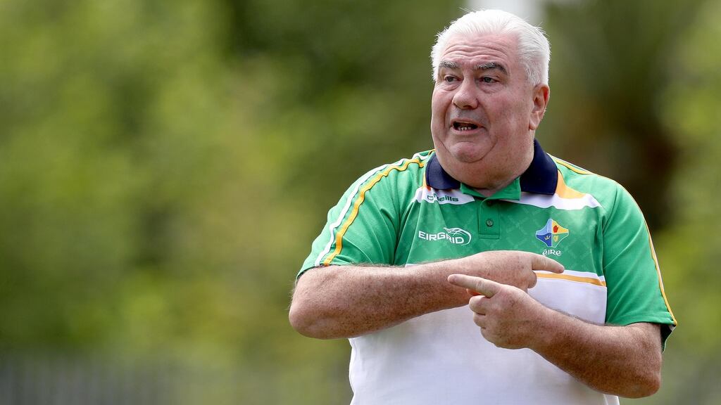 Ireland International Rules squad manager Joe Kernan: “We stopped doing the simple things. In the fourth quarter, we did the simple things again.” Photograph: Tommy Dickson/Inpho