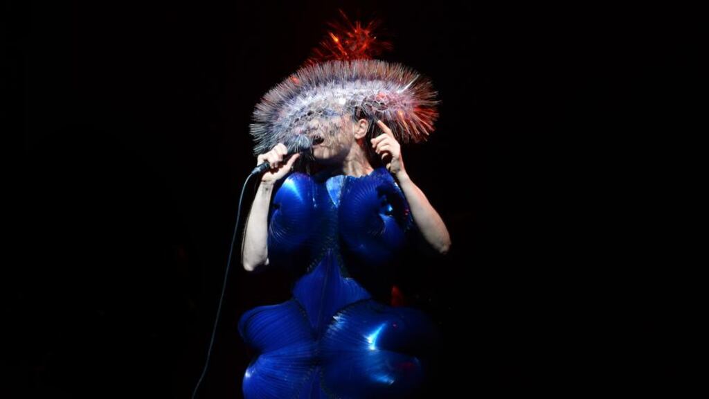 Björk on the main stage at Electric Picnic. Photograph: Brenda Fitzsimons