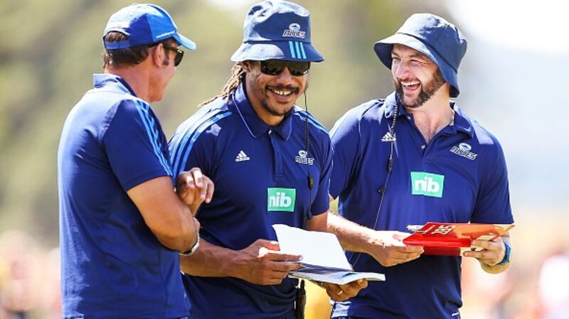 All Blacks legend Tana Umaga is now head coach of the Blues. Photograph: Hagen Hopkins/Getty