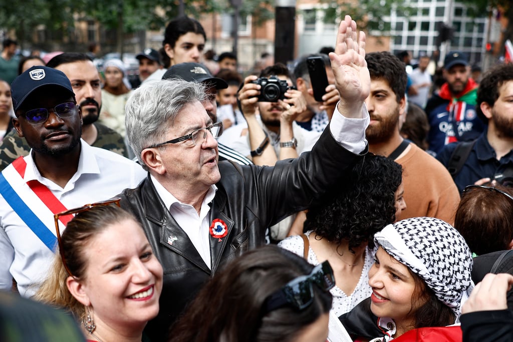 Jean-Luc Melenchon, leader of the far left France Unbowed party, has hinted he would like to be France's next prime minister. Photograph: Sameer al-Doumy/AFP via Getty Images