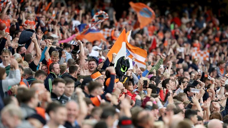 Armagh fans travelled in force to Croke Park. “I was struck by the level of conviction they had. You could see it was genuine.” Photograph: Oisín Keniry/Inpho