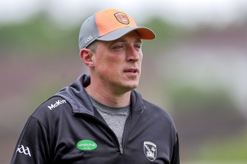 Armagh coach Kieran Donaghy watches on at the Athletic Grounds. Photograph: Laszlo Geczo/Inpho