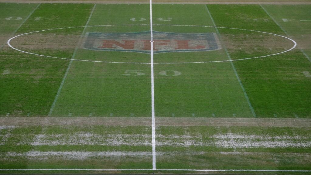 A view of the Wembley surface ahead of the Premier League game between Tottenham Hotspur and Manchester City at Wembley Stadium. Photograph: Paul Childs/Reuters