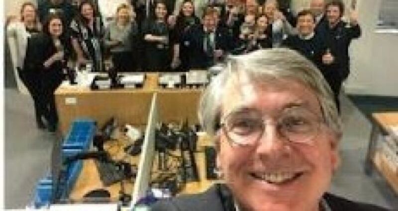 A photograph of the Iveagh House 2020 celebration posted on Twitter by then secretary general of the department Niall Burgess.