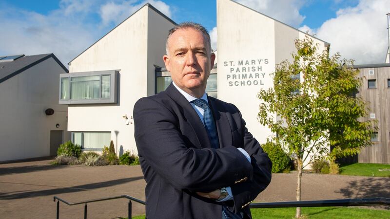 John Weir, principal of St Mary’s Parish Primary School, Drogheda, Co Louth. ‘In some classes there has been close to 50 per cent attendance,’ he says. Photograph: Ciara Wilkinson