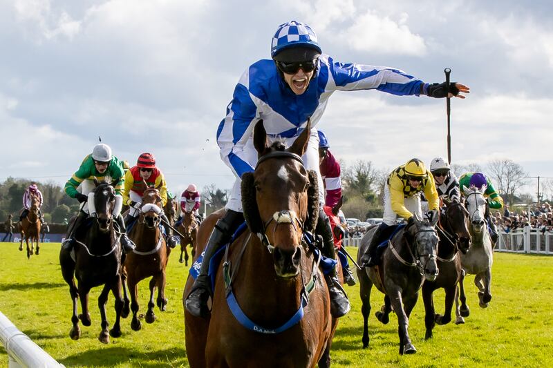 Paddy O’Hanlon on Lord Lariat winning the Irish Grand National at Fairyhouse racecourse at Ratoath, Co Meath, in April 2022. Photograph: Morgan Treacy/Inpho