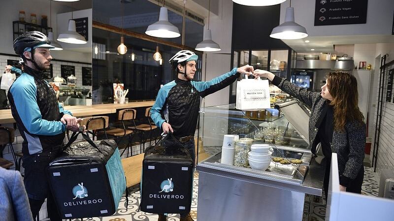 Deliveroo couriers: last week self-employed couriers protested outside the London offices of the food delivery business over changes to how they are paid