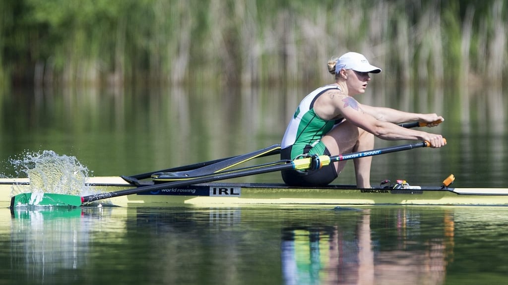 Ireland’s Sanita Puspure has made it through to the final of the women’s single sculls at the Olympic Qualification Regatta in Lucerne. Photograph: Urs Flueeler/ EPA