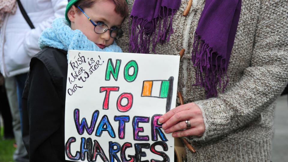 Water charges protest march  in the village of Duleek, Co Meath. Pictured is James Hartnett from Duleek .Photograph :Barry Cronin