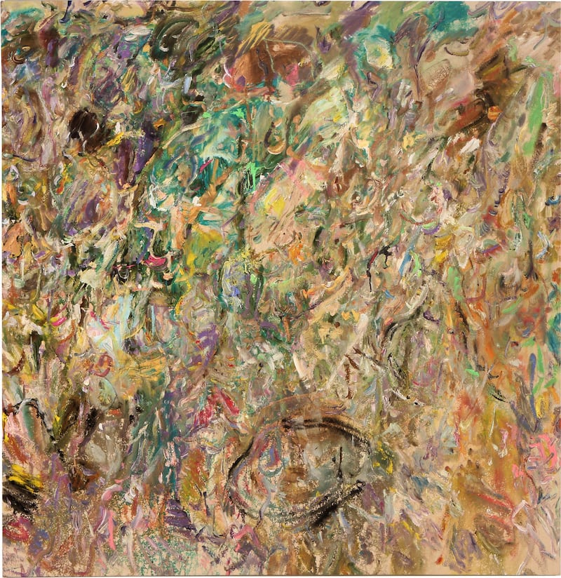On the Slide (2013) by Larry Poons