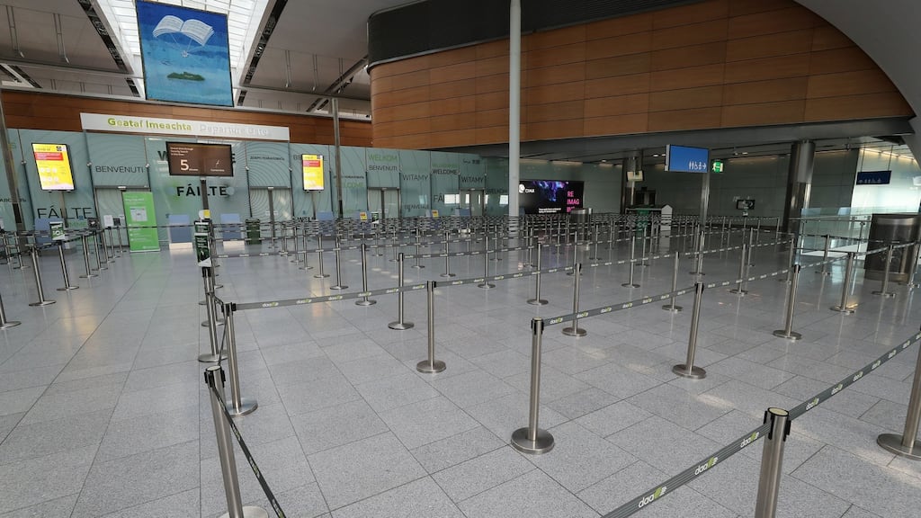 An empty Terminal 2 at Dublin Airport. Photograph: Nick Bradshaw