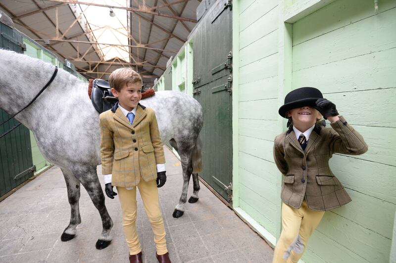 Jack de Bromhead pictured aged eight at the 2017 Dublin Horse Show with his younger sister Georgia. Photograph: Alan Betson
