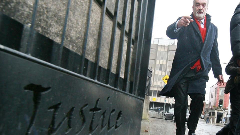 Ian Bailey returning to the Four Courts to hear the verdict in his High Court action for damages against the Garda and the State. Photograph: Collins
