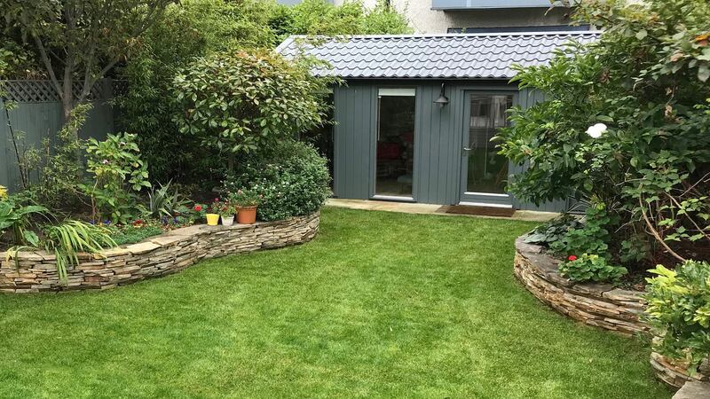 Back garden with garden room at 42 Seafort Avenue, Sandymount, Dublin 4