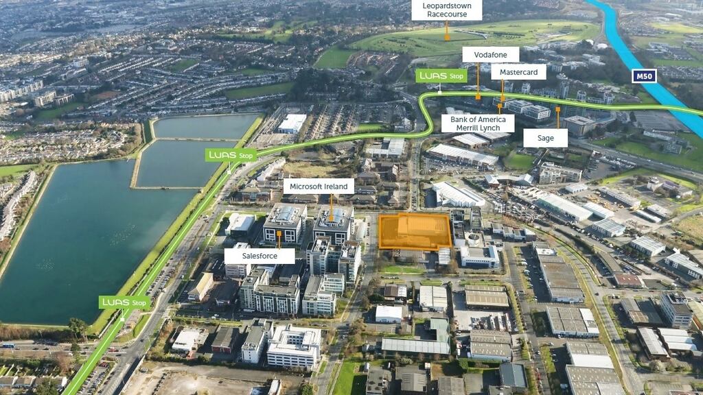 The site is located within the Sandyford Business District and is close to two Luas stops.