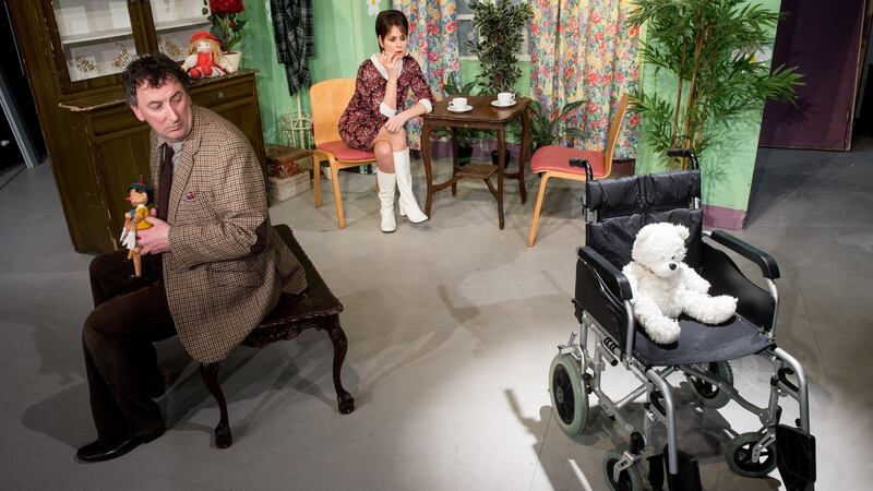 Martin O Donoghue as Brian and Maura Clancy as Sheila in Corofin Dramatic Society’s production of ‘A Day In The Death Of Joe Egg’, by Peter Nichols. Photograph: John Kelly
