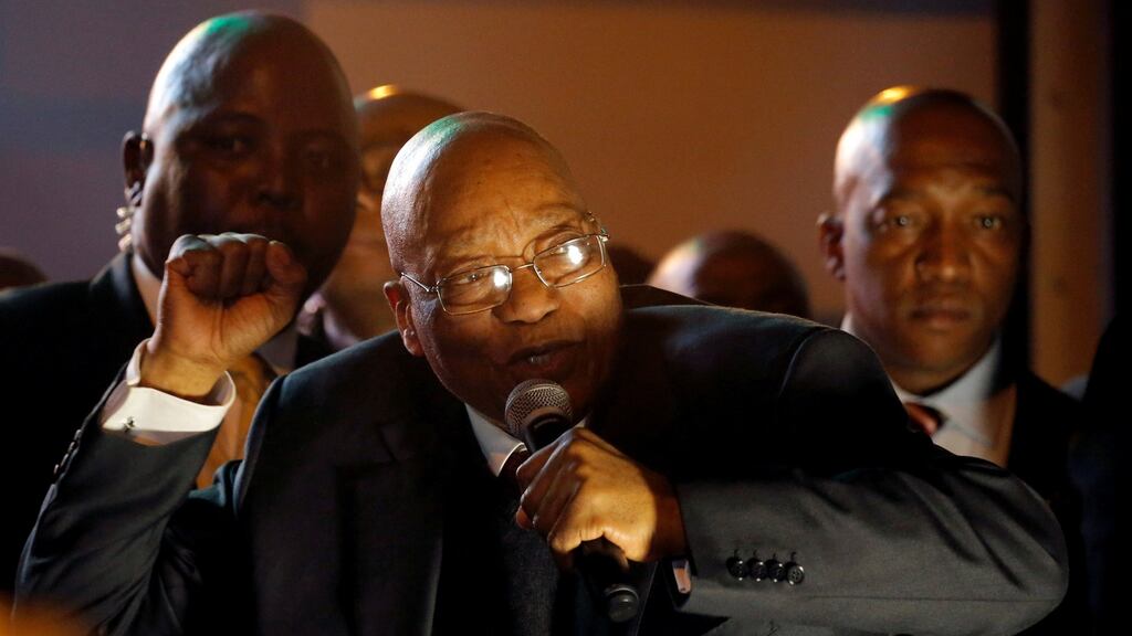 South Africa’s president, Jacob Zuma. The Gupta brothers are accused of using their relationships with Zuma and other politically-connected individuals to illegally acquire billions of rand in state contracts. Photograph: Mike Hutchings/Reuters