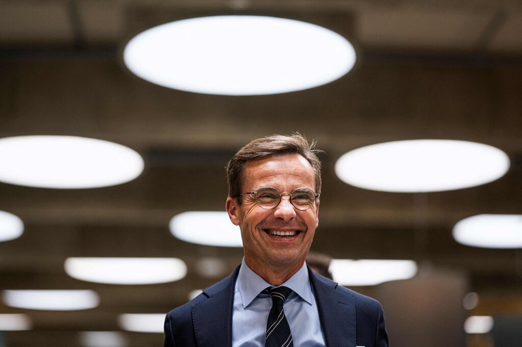Ulf Kristersson, leader of the Moderate Party in Sweden. Holding together his centre-right alliance is likely to prove a tricky task in coalition talks. Photograph: Jonathan Nackstrand/Getty Images