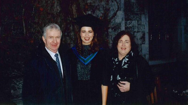 Siobhan Peters with her mum and dad.