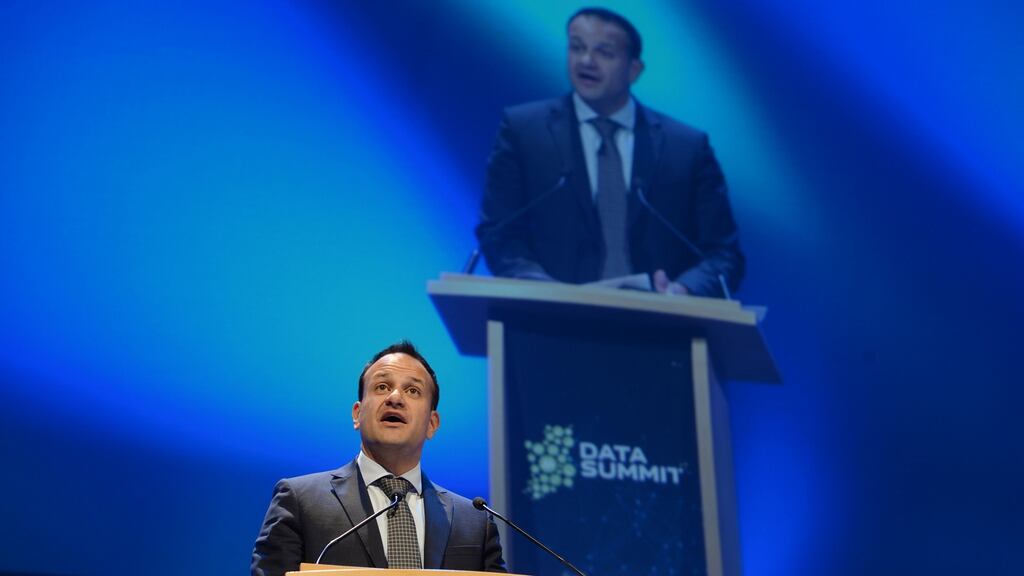 Leo Varadkar addressing the Data Summit in Dublin, his first public appearance at an event as Taoiseach. Photograph: Alan Betson/The Irish Times