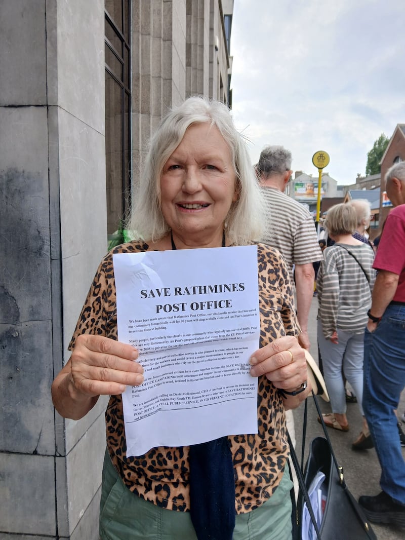 Enid O'Dowd at the protest. Photograph: Ella Sloane
