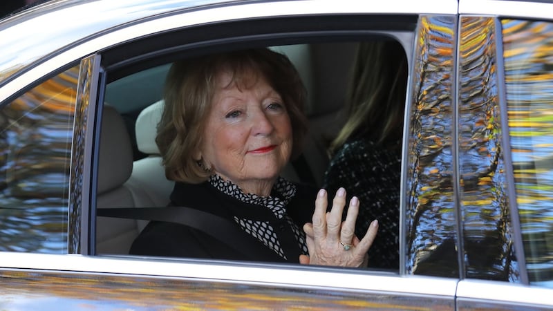 Kathleen Watkins pictured leaving the Pro Cathedral in Dublin after her husband’s funeral. Photograph: Collins