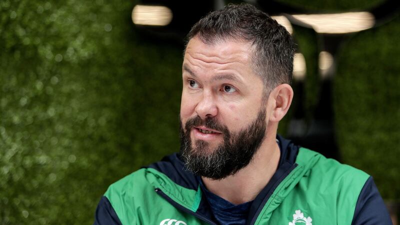 Ireland head coach Andy Farrell at the Ireland Rugby press conference in the National Sports Campus, Abbotstown, Dublin. Photograph: Laszlo Geczo/Inpho