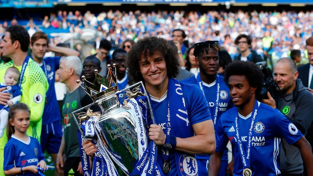 David Luiz made a very generous gesture to his Chelsea teammates after they won the Premier League. Photo: Ian Kington/Getty Images