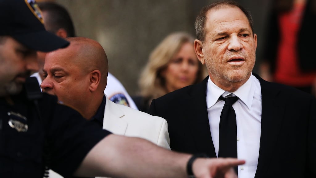 Harvey Weinstein exits court after an arraignment over a new indictment for sexual assault on August 26th, in New York. Photograph: Spencer Platt/Getty Images