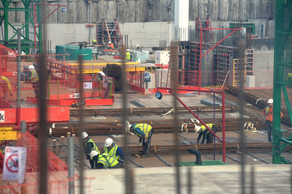 Work in progress at the National Children's Hospital site. Photograph: Dara Mac Donaill / The Irish Times