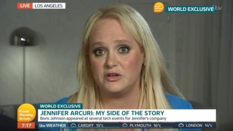 Jennifer Arcuri, the American businesswoman at the centre of a storm over her association with Boris Johnson. Photograph: ITV/PA Wire
