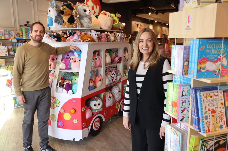 Siblings Ruth Roberts and Conor Brady of Cogs Toys and Games. Photograph: Dara Mac Dónaill
