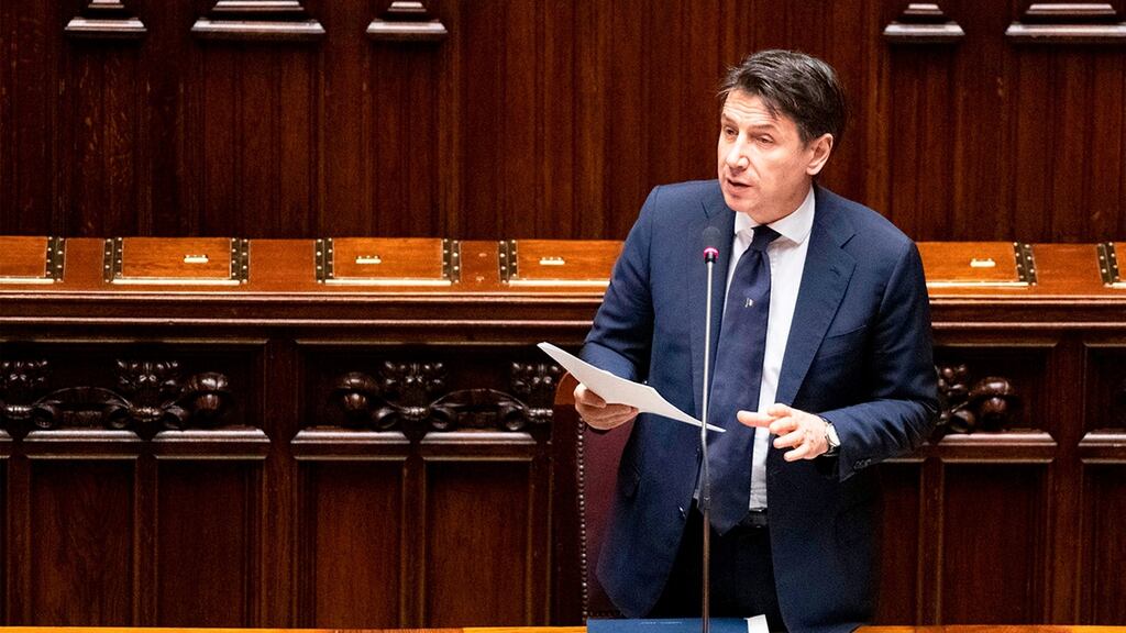 The Italian government, led by prime minister Giuseppe Conte, has been adamant in demanding the EU agree to issue jointly guaranteed debt. Photograph: Palazzo Chigi press office/AFP via Getty Images