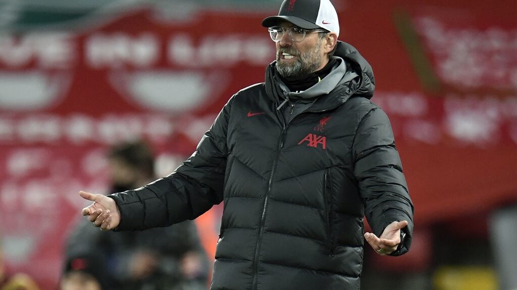 Liverpool manager Jürgen Klopp has told his players they cannot use his complaints about the fixture schedule as an excuse to underperform. File photograph: Peter Powell/PA Wire