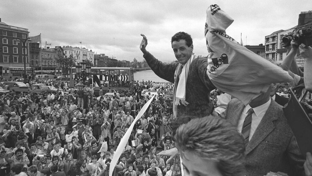 The triumphant Dublin return of Stephen Roche in July after he won the Tour de France Photograph: Matt Kavanagh