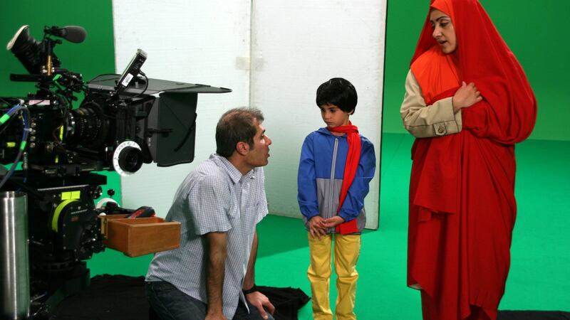 Ali Soozandeh, Bilal Yazar and Elmira Rafizadeh on the set of ‘Tehran Taboo’. Photograph: Little Dream Entertainment
