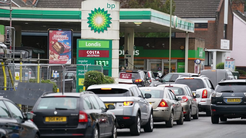 Over 2,000 British fuel stations were still dry on Thursday due to a shortage of lorry drivers. Photograph: Andrew Matthews/PA Wire