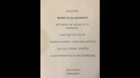 Direct provision centre criticised for banning smartphones at night