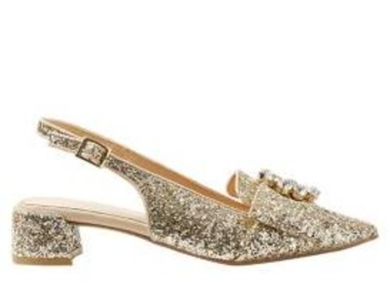 Block heel jewelled slingback courts €49