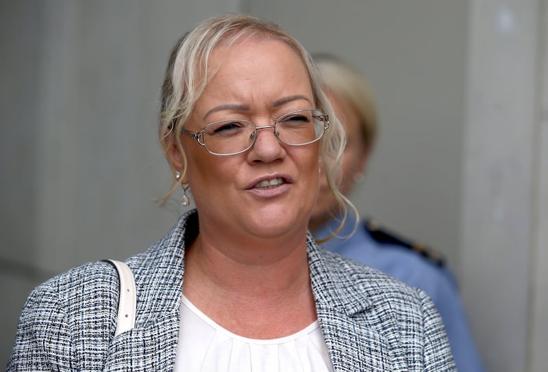 Sinéad O'Neill, from Killybegs, Co Donegal pictured speaking to media outside court. Photograph: Collins Courts