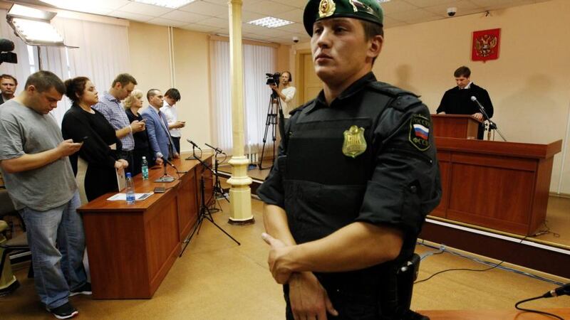 The judge is expected to hand down a sentence later today. Photograph: Sergei Karpukhin/Reuters