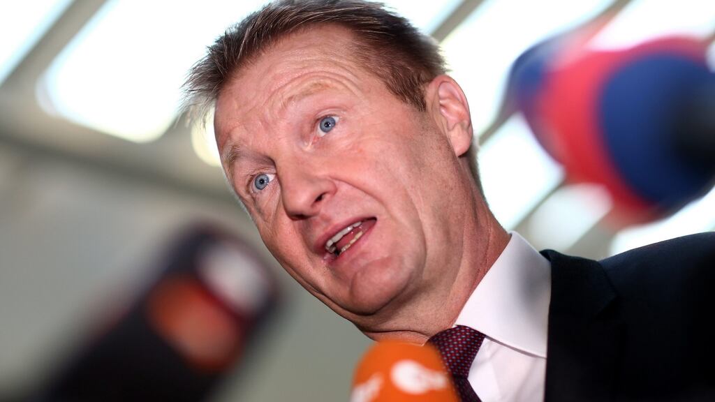 Ralf Jaeger, North Rhine-Westphalia interior minister, speaks to the media after a special meeting at the state parliament in Dusseldorf. Photograph: Christof Koepsel/EPA