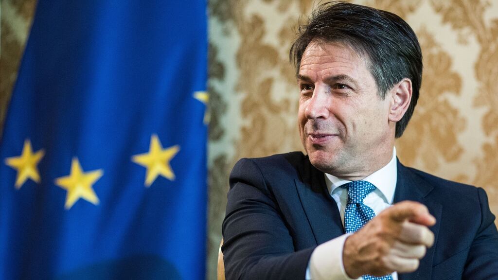Giuseppe Conte, Italy’s prime minister. The European Commission has formally rejected Italy’s draft budget. Photograph: Alessia Pierdomenico/Bloomberg