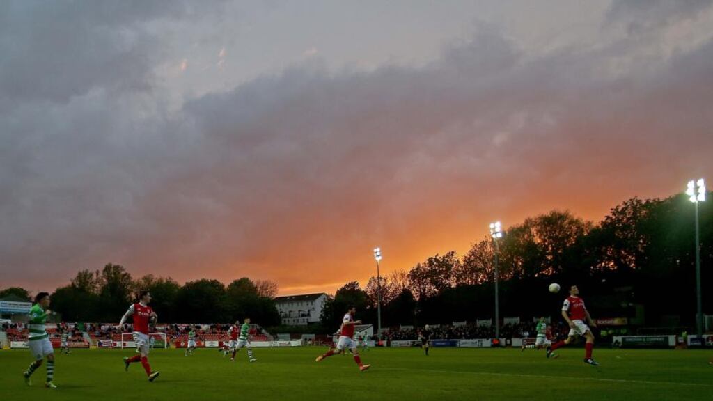 St Patrick’s Athletic and Shamrock Rovers play out their 0-0 draw at Richmond Park. Photo: Donall Farmer/Inpho